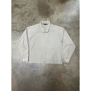 VTG 70s Sears Harrington Bomber Jacket Beige Full Zip Perma Prest Adult L-Reg
